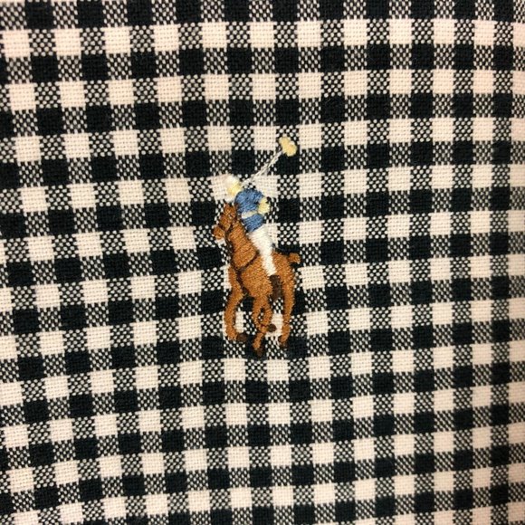 Polo Ralph Lauren Shirt XL Extra Up Long Sleeve Black Check Logo Pony - Picture 5 of 12